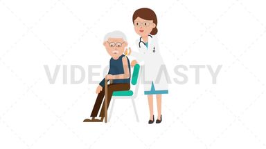 Doctor Giving Injection Stock Animation