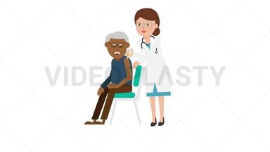 Doctor Giving Injection to Black Patient Stock Animation