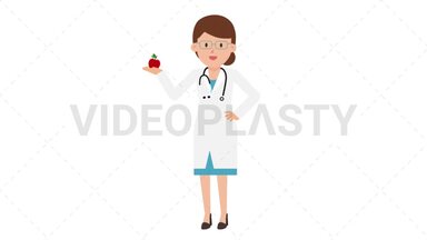 Doctor Holding an Apple Stock Animation