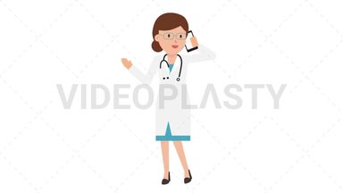 Doctor Talking on the Phone Stock Animation