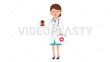 Doctor with First Aid Kit Stock Animation