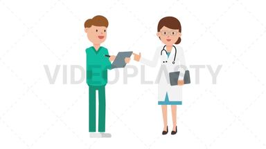 Doctor with Nurse Stock Animation