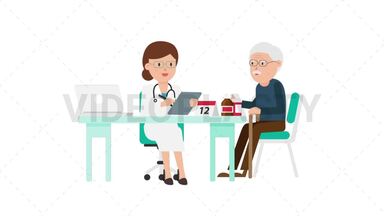 Doctor with Patient Stock Animation