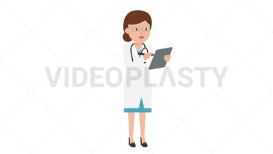 Doctor Writing on Clipboard Stock Animation