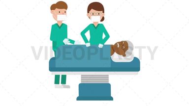 Doctors with Black Patient Operation Stock Animation
