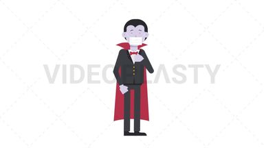 Dracula Face Mask Coughing Stock Animation