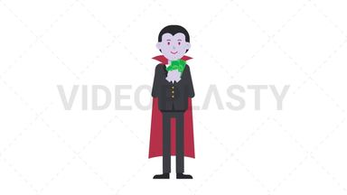 Dracula Holding Cash Stock Animation