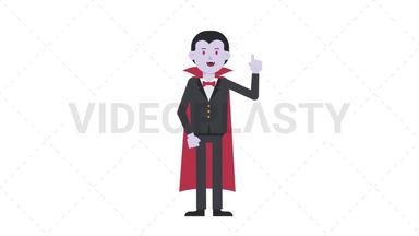 Dracula Pointing Above Stock Animation