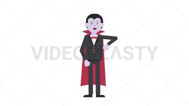 Dracula Pointing Below Stock Animation
