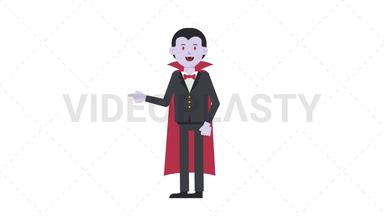 Dracula Pointing Left Stock Animation