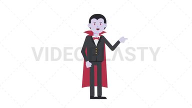 Dracula Pointing Right Stock Animation