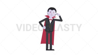 Dracula Searching with a Magnifying Glass Stock Animation