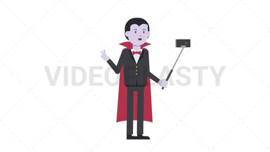 Dracula Selfie Stick Stock Animation