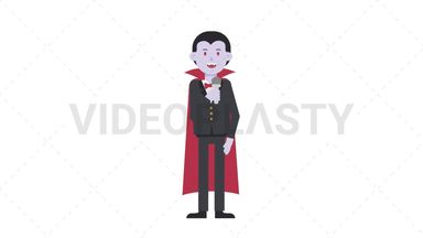Dracula Talking on Microphone Stock Animation