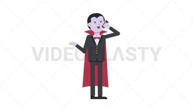 Dracula Talking on the Phone Angry Stock Animation