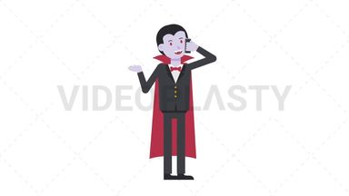 Dracula Talking on the Phone Happy Stock Animation