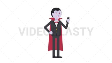 Dracula Using Phone Stock Animation