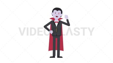 Dracula Waving Stock Animation