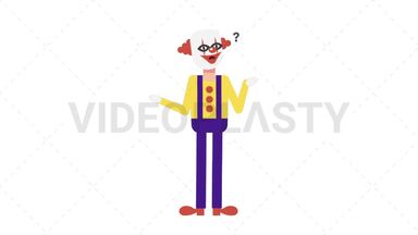 Evil Clown Confused Stock Animation