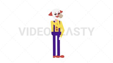 Evil Clown Drinking Coffee Stock Animation