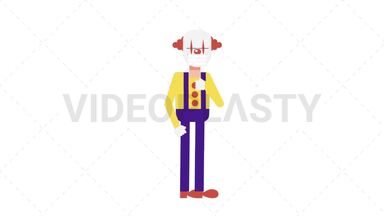 Evil Clown Face Mask Coughing Stock Animation