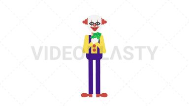 Evil Clown Holding Cash Stock Animation