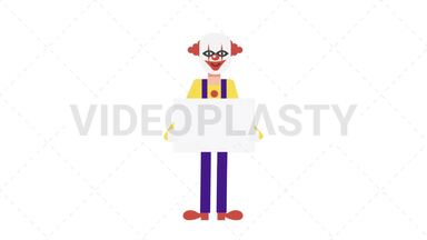 Evil Clown Holding Poster Stock Animation