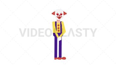 Evil Clown In Love Stock Animation