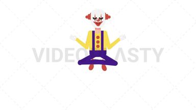 Evil Clown Meditate Stock Animation