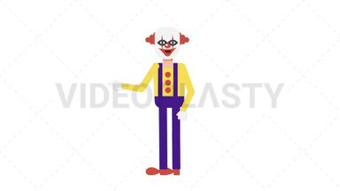 Evil Clown Pointing Left Stock Animation