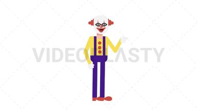 Evil Clown Pointing Right Stock Animation