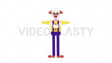 Evil Clown Putting on Face Mask  Stock Animation
