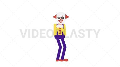 Evil Clown Scared Stock Animation