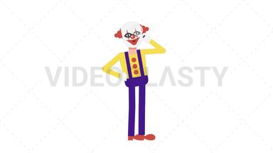 Evil Clown Searching with a Magnifying Glass Stock Animation