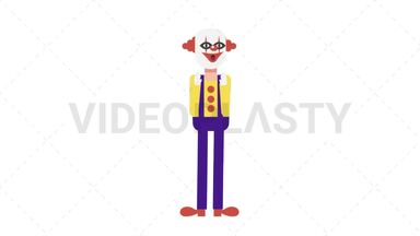 Evil Clown Surprised Stock Animation