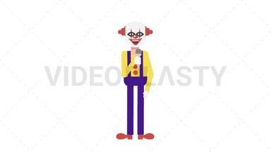 Evil Clown Talking on Microphone Stock Animation