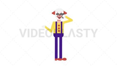 Evil Clown Talking on the Phone Happy Stock Animation