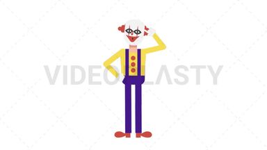 Evil Clown Thinking Stock Animation