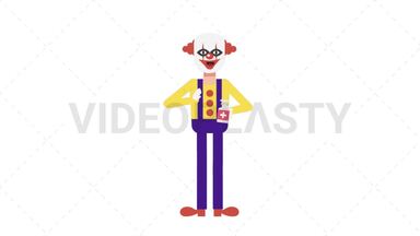 Evil Clown Using Disinfectant Spray Stock Animation