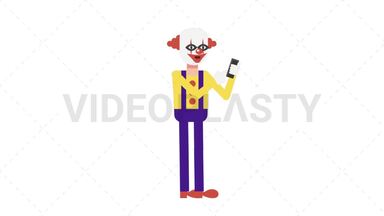 Evil Clown Using Phone Stock Animation