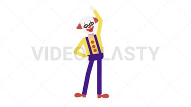 Evil Clown Warmup Exercise Stock Animation