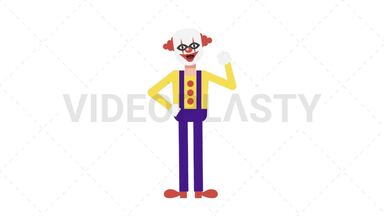 Evil Clown Waving Stock Animation