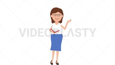 Female Teacher Reading Stock Animation