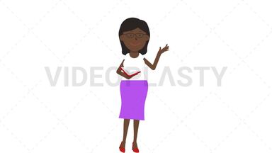 Female Teacher Reading Stock Animation