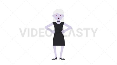 Female Vampire Angry Stock Animation