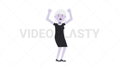 Female Vampire Cheer Stock Animation