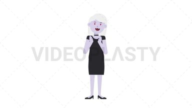 Female Vampire Clapping Stock Animation