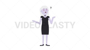 Female Vampire Confused Stock Animation