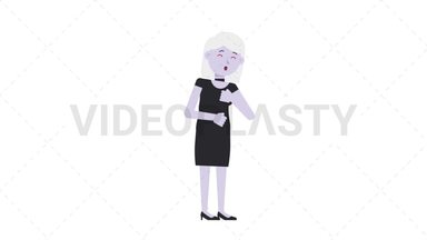 Female Vampire Coughing Stock Animation