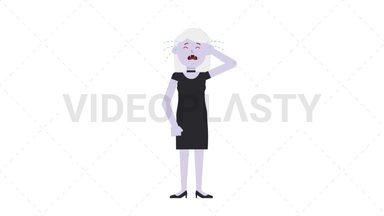 Female Vampire Crying Stock Animation